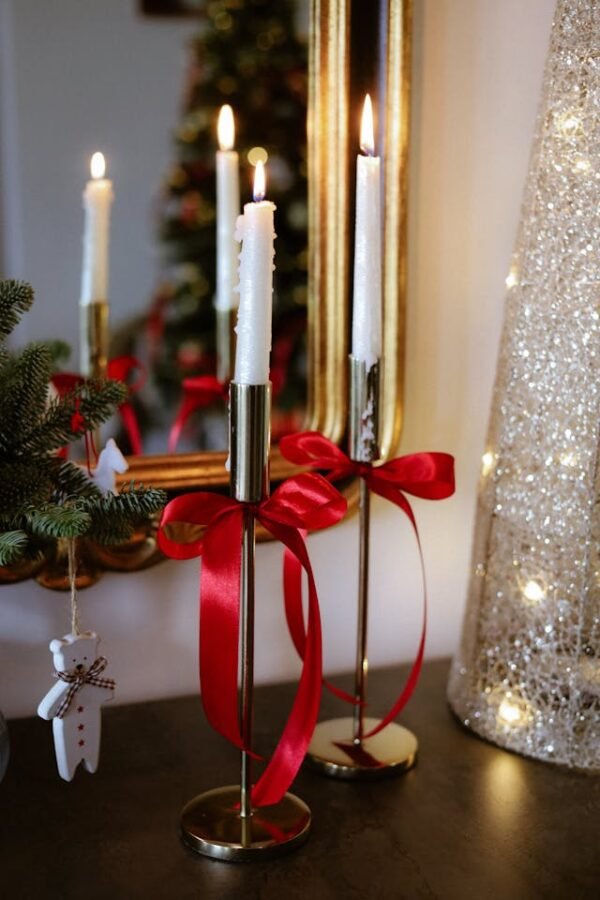 Winter Nights Ribbed Glass Candle #008
