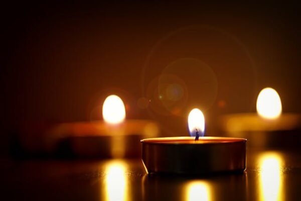 Ginger Hearth Ribbed Glass Candle #016