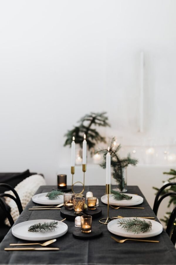 Snowy Pine Pillar Candle #032