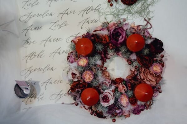 Snowy Pine Pillar Candle #042