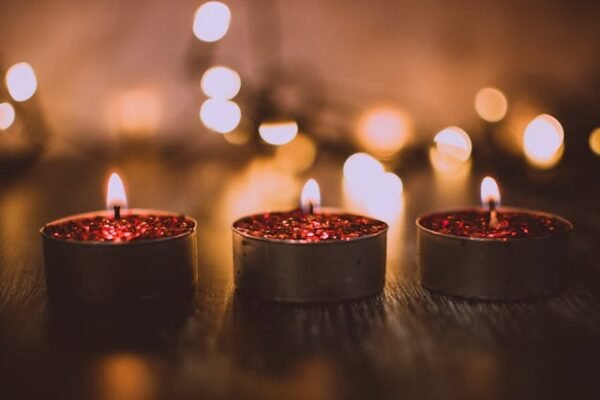 Winter Nights Ribbed Glass Candle #047