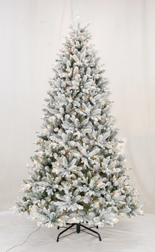 7.5FT Pre-Lit Snow Flocked Christmas Tree with 700 Warm White Lights